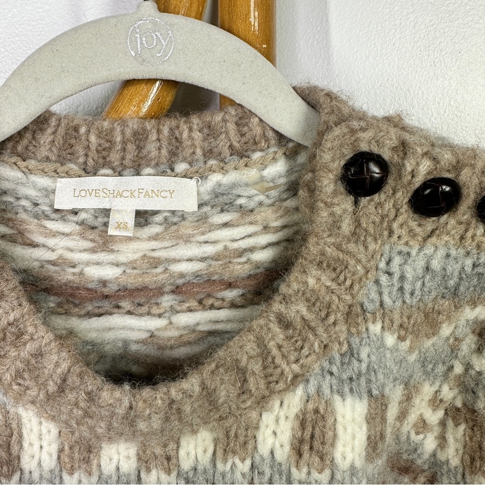 Loveshackfancy Beige And Cream Patterned Sweater - image 8